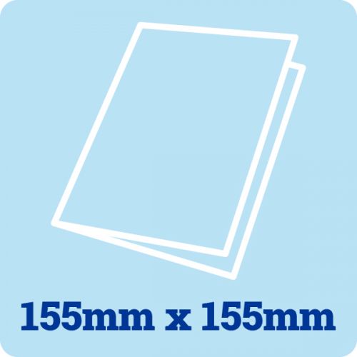 155mm Square White Card Blank 300gsm